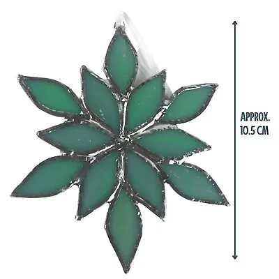Buy Blue Iridescent Stained Glass Snowflake Window Decoration For Christmas • 15£