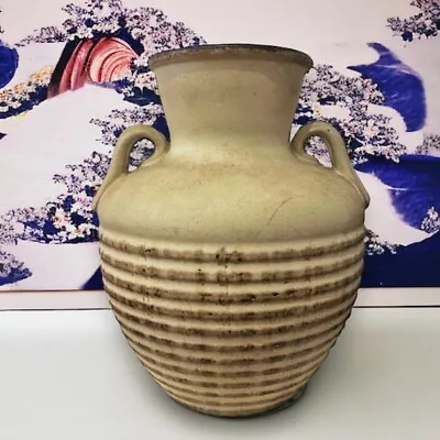 Buy Vintage 1970s Shelf Pottery Abstract Round Urn Vase • 25£