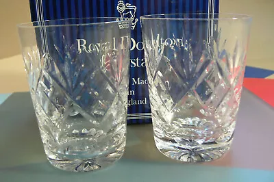 Buy Royal Doulton Georgian Lead Crystal 10 Oz Tumbler X2 • 29.99£