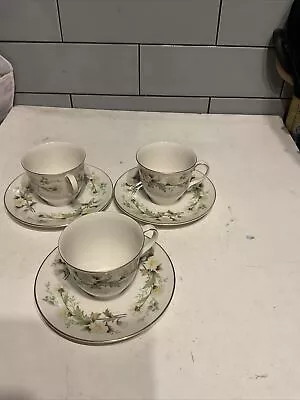 Buy Royal Doulton Clairmont Vintage TC1019 Fine China  Tea Cups And Saucers X 3 • 7£