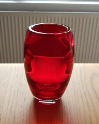 Buy Vintage Whitefriars Cased Red Ovoid Glass Vase - Geoffrey Baxter 9587 • 17.97£