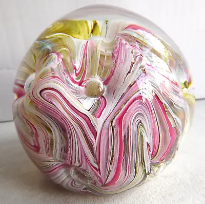 Buy Beautiful Uredale Large Glass Paperweight. Pink. Heavy • 18.99£