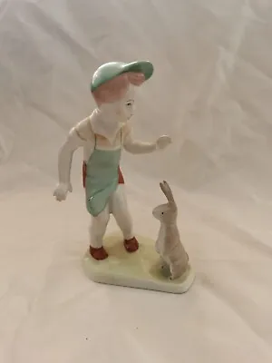 Buy Art Deco Figure Boy And Rabbit Budapest Aquincum Figure • 25£