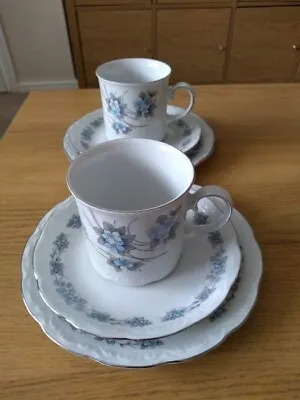 Buy Set Of 2 Mitterteich Bavaria Made In Germany 'Forget Me Not' Tea Trio Sets • 9.99£