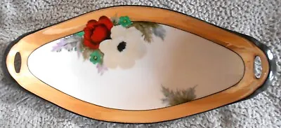 Buy A Noritake Serving Dish  With Hand Painted Flowers On Lustred Border, Perfect • 25£