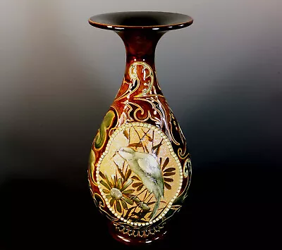 Buy RARE DOULTON LAMBETH AESTHETIC MOVEMENT PATE-SUR-PATE VASE By FLORENCE BARLOW • 495£