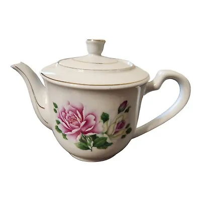Buy Porcelain Teapot Roses Transfer And Handpainted Gold Trim Made In China Vintage • 12.28£