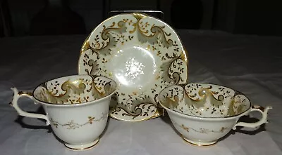Buy ANTIQUE ROCKINGHAM CHINA TRIO,HAND PAINTED & GILDED COLLECTIBLE, V.G.C. C1820-30 • 34.95£
