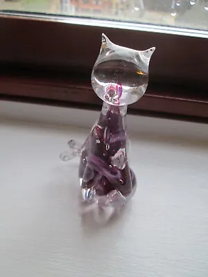 Buy LOVELY ALUM BAY ISLE OF WIGHT GLASS CAT PAPERWEIGHT Purple • 10£