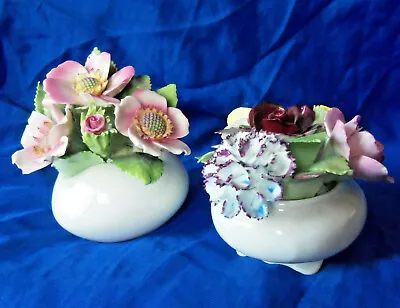 Buy Royal Adderley Porcelain Floral Bouquet Or Flowers Pair Tea Roses Prairie Roses • 15.23£