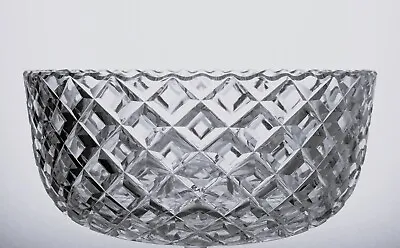 Buy Vintage Heavy Lead Crystal Cut Glass Decorative Centrepiece Bowl - 22cm, 1.6kg • 20£