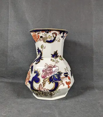 Buy Masons Ironstone Blue Mandalay Octagonal Vase - Height 16.5cm • 14.95£