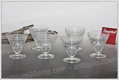 Buy Rare 6 Baccarat Saint-Etienne Crystal Wine Glasses 8.9cm - Wine Glasses • 180.57£