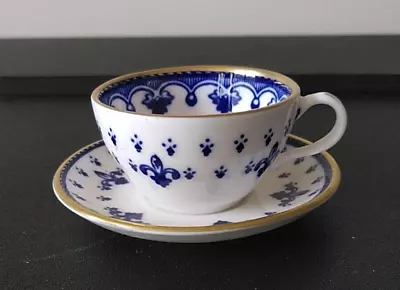 Buy Spode Miniature Bone China Tea Cup & Saucer - Blue & White Fleur De Lys • 20£