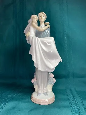 Buy Lladro OVER THE THRESHOLD Figurine #5282 Wedding Couple Bride Groom Retired MINT • 89.91£
