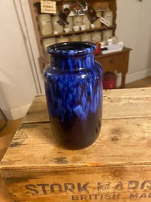 Buy Vintage Blue West German Pottery Drip Glaze Vase – Great! – • 17.99£