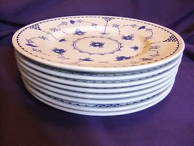 Buy Furnivals  Denmark Blue  Dinner Plates, 8 X 26cm • 70£
