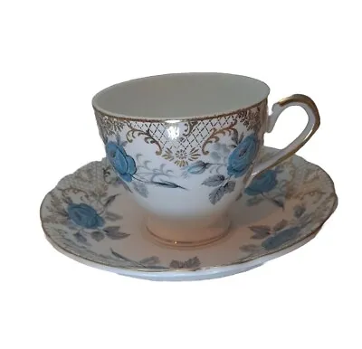 Buy Royal Standard Margaret Cup & Saucer Blue Rose Fine Bone China England 1940s VGC • 13£