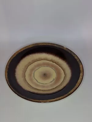 Buy Vintage Foreign  101 27 Pottery Dish Bowl Brown Abstract Glaze 27cm W Rustic • 15£
