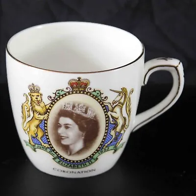 Buy Royal Coronation Of Queen Elizabeth II Commemorative White China Cup 1953 • 12.38£