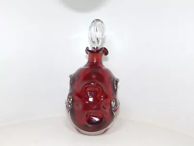 Buy Ruby Glass Dimple Decanter. • 29.99£