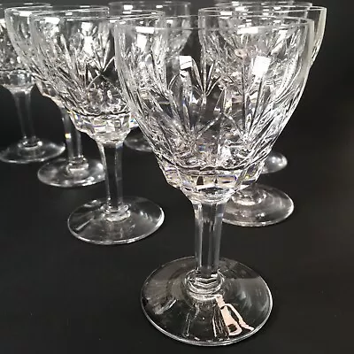 Buy Stuart England Crystal Cordials Wine Water Goblets Glasses 5.25  Set Of 8 Signed • 57.62£