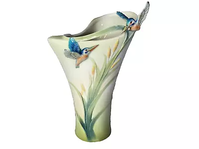 Buy Franz Porcelain Iridescence Kingfisher Vase FZ01190 • 142.30£