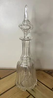 Buy Antique Victorian Design Lead Crystal Glass Decanter- With Stopper- Lovely Piece • 19.99£