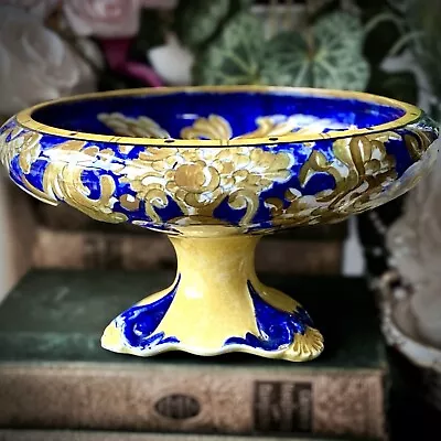 Buy Grimwades Centrepiece Bowl ‘Pisa’ England Stunning Cobalt Blue & Browns Art Deco • 74.99£
