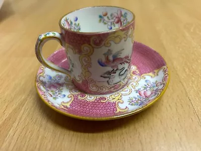 Buy Pink Cockatrice Minton Miniature Coffee Cup And Saucer • 8£