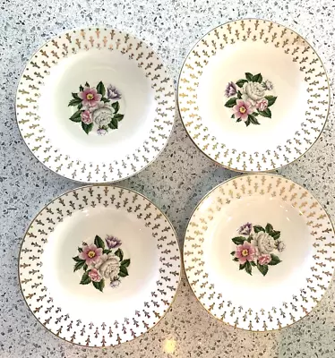 Buy 4 Vintage Lifetime China Imperial Saucer 5 7/8  Semi-Vitreous Gold • 18.24£