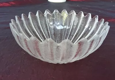 Buy Vintage Dartington70s Frosted Glass Flower Deep  Serving Bowl 15cm Across  • 6£