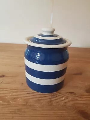Buy T G Green Cornishware Dark Blue And White Jar - Unlettered - 13.5 Cm • 10£
