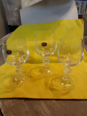 Buy Three Rare Bohemian  Crystal Glasses Made In Czechoslovakia • 28.35£