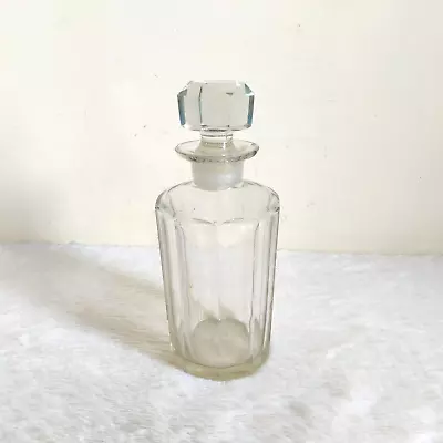 Buy 1920s Vintage Clear Cut Glass Decanter Old Decorative Collectible GL149 • 160.20£