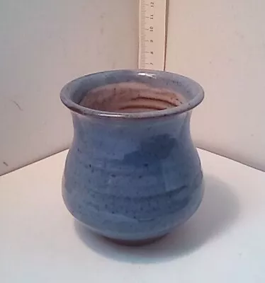 Buy Buckfast Abbey Pottery Devon Blue Vase Studio 8 Cm • 5£