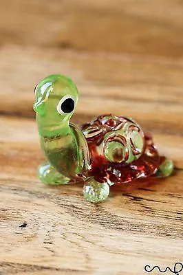 Buy NEW Small Handmade Little Glass Turtle Tortoise Gloss Garden Decor Ornament Cute • 9.99£