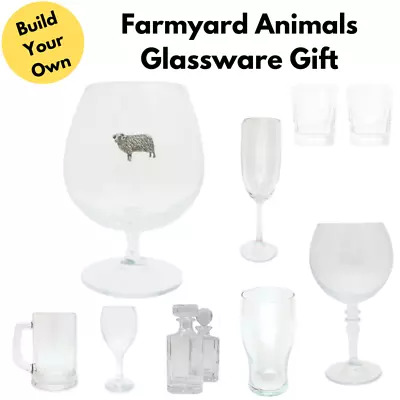 Buy Farmyard Animals Drinking Glasses & Spirit Glassware Gifts • 24.99£