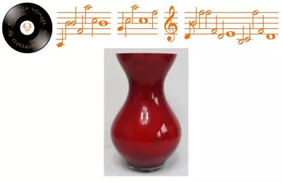 Buy Vintage Bulbous Shaped Red With Black Crackle Effect Vase • 31.49£
