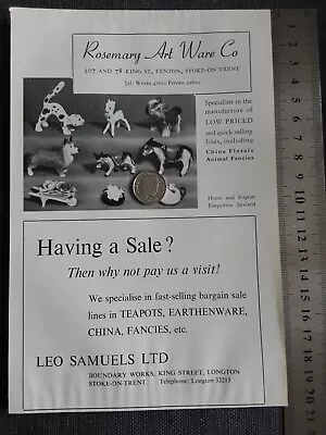 Buy Advert Print Rosemary Art Ware Co Fenton Sandygate Pottery Newton Abbot Industry • 4.99£