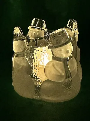 Buy Nybro Sweden Crystal Glass Snowman Christmas Candle Holder Votive Tea Light  • 16.32£