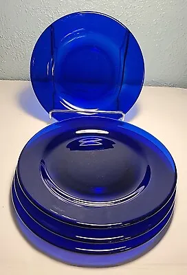 Buy Set Of 4 Vintage Cobalt Blue Salad / Bread Plates 8  Diam Decorative NICE ! • 27.64£