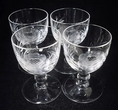 Buy Set 4 Royal Brierley Crystal ROSE Tiny Little Tot Glasses 2.5  H ( Signed) • 9.99£