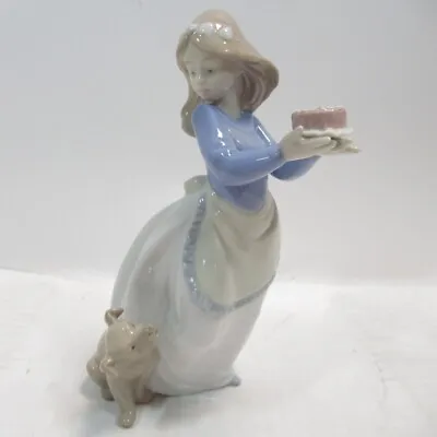 Buy NAO By Lladro Puppy's Birthday Girl With Cake Figurine Valencia 1987 Daisa 1045 • 45£
