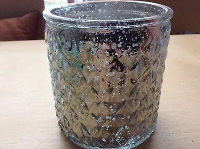 Buy SILVER CRACKLE EFFECT GLASS PLANTER 10x9 Cms. PENCIL HOLDER. • 5£