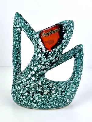Buy Nice Green Ceramic Ceramic Fat Lava Vase  VALLAURIS  Style - Vintage • 25.84£