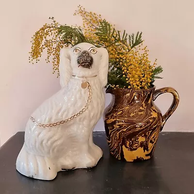 Buy Antique Staffordshire Dog With Yellow Eyes • 49£