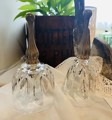 Buy 2 Lovely Vintage Cut Glass Crystal Bells (15.5cm & 16cm) • 10£
