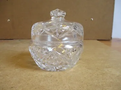 Buy Vintage, Clear Cut Glass, Dressing Table Trinket/Powder Pot With Lid • 1.50£