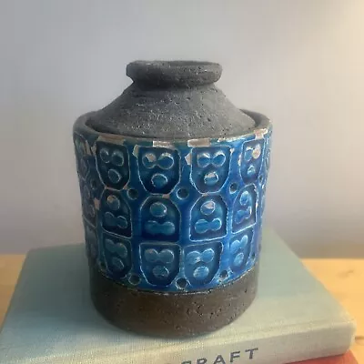 Buy Rare Bitossi Rimini Blue Glazed Ceramic Lidded Pot By Aldo Londi - 1960s • 15.99£